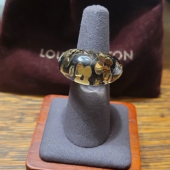 LOUIS VUITTON INCLUSION RESIN RING  6.5 SIZE - Picture 1 of 6